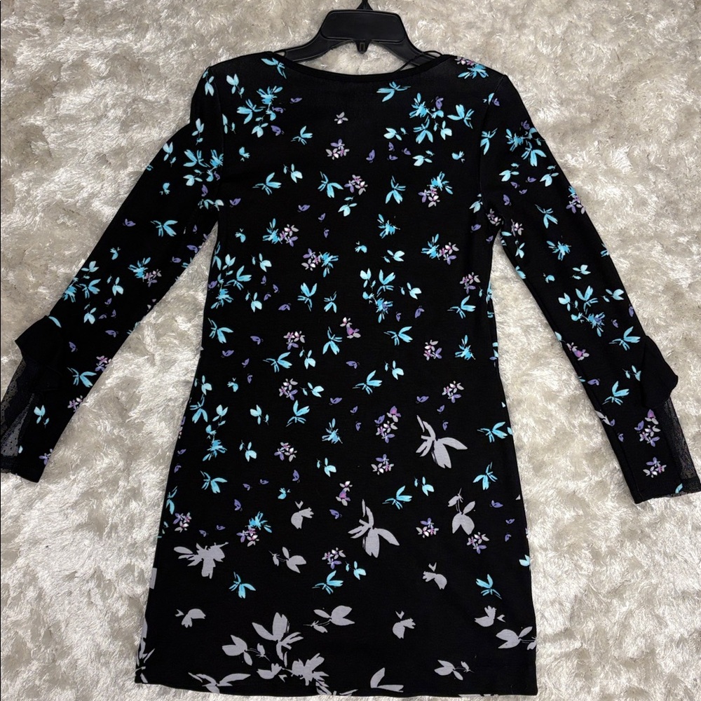 Long sleeve Floral Women’s Mini Dress with lace detail Size S: Great condition - Picture 2 of 8